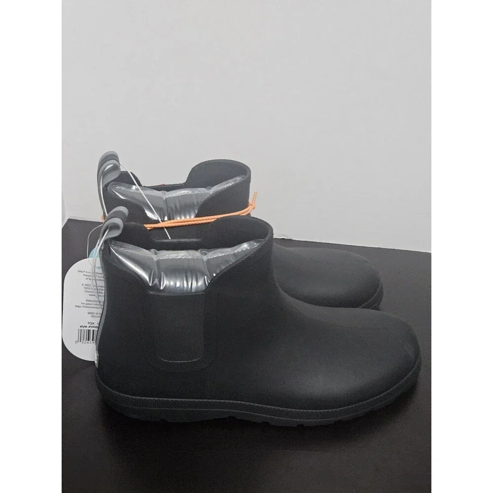 Sz 12 - Totes Men's Everywear Chelsea Rainboots - Black